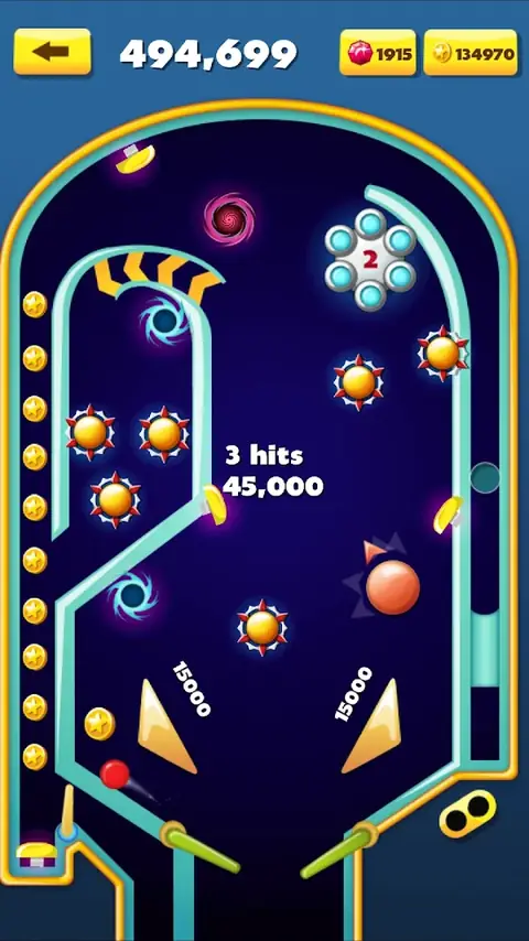 Tavolo da flipper verticale con respingenti illuminati