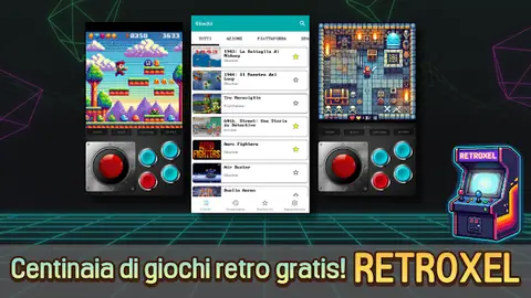 Menu della raccolta RETROXEL con schermate di giochi arcade