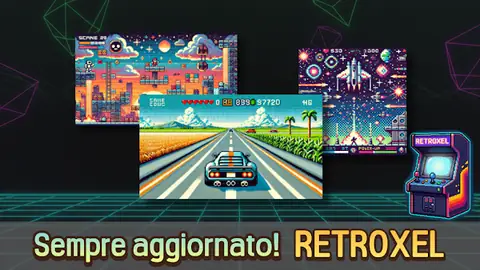 Schermate di giochi arcade retrò nella raccolta RETROXEL